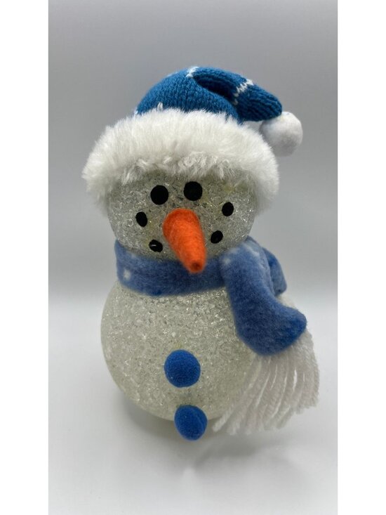 N/A Other - Snowman Christmas Decor Blue Hat & Scarf Glow Figure